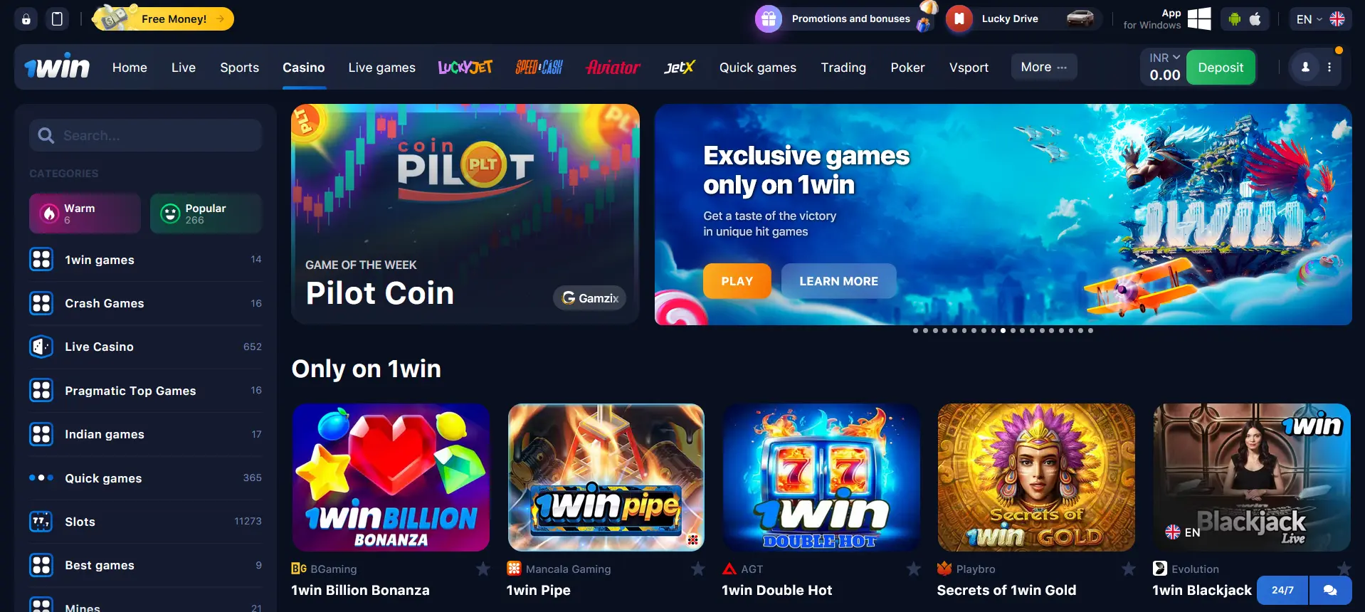 Games in 1Win Games in 1Win