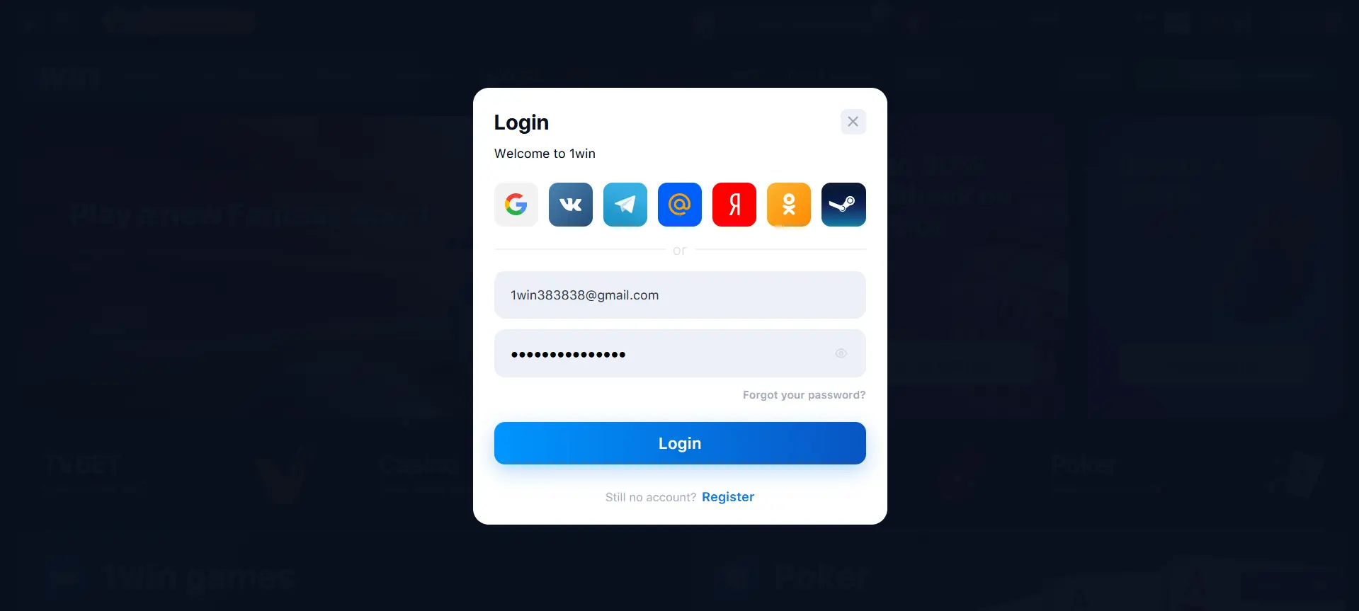 Login to 1Win