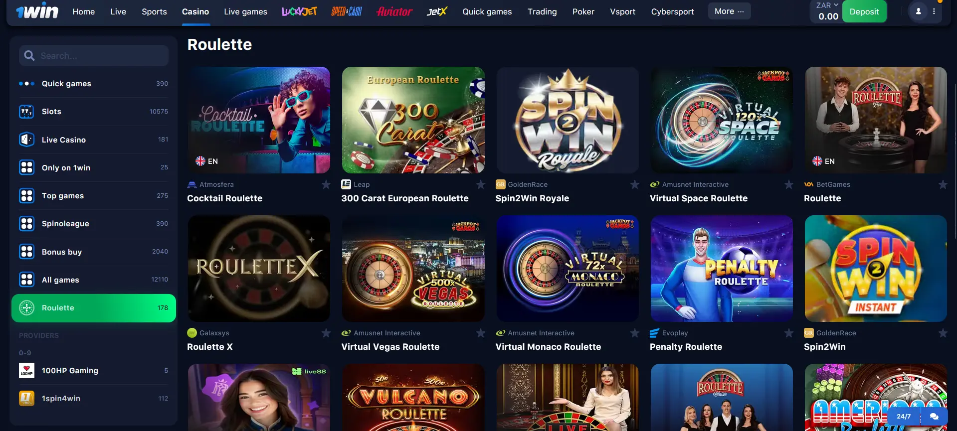 Roulette at 1Win