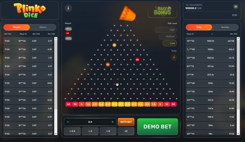 Plinko Dice Gameplay in Turbo Mod Plinko Dice Gameplay in Turbo Mod